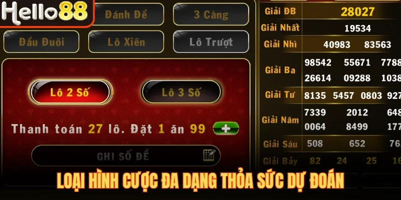 Loại hình cược đa dạng thỏa sức dự đoán